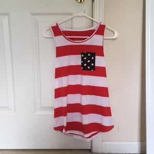 Red and white striped tank top
